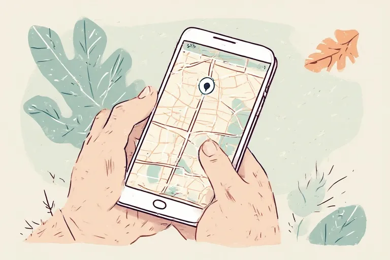 the map on the phone screen